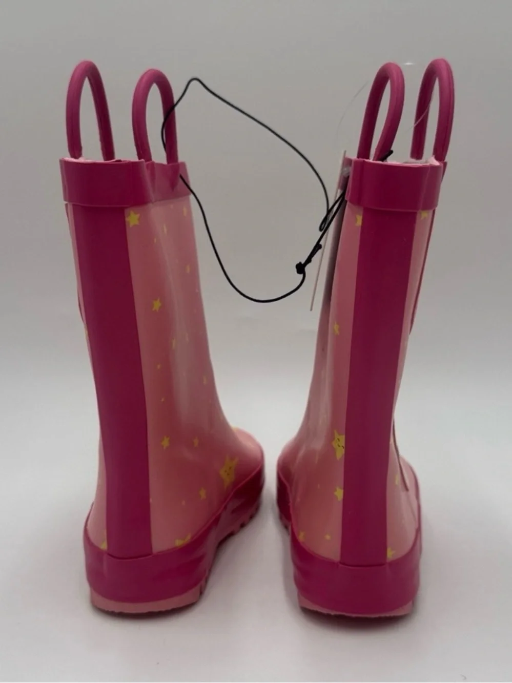 Kids Pink Panda & Rainbow Rain Boots Size 8